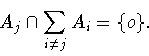 \begin{displaymath}A_j\cap\sum_{i\neq j}A_i = \{ o\}.\end{displaymath}