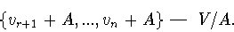 \begin{displaymath}\{ v_{r+1}+A,...,v_n+A \}\mbox{ --- ���� }V/A.\end{displaymath}