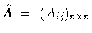 $\hat{A}\
=\ (A_{ij})_{n\times n}$
