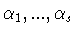 $\alpha_1,...,\alpha_s$
