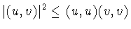 $\vert(u,v)\vert^2\leq (u,u)(v,v)$
