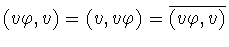 $(v\varphi ,v)=(v,v\varphi )=\overline{(v\varphi ,v)}$
