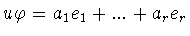 $u\varphi =a_1e_1+...+a_re_r$