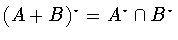 $(A+B)^{\star}=A^{\star}\cap B^{\star}$