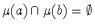 $\mu (a)\cap\mu (b)=
\emptyset$